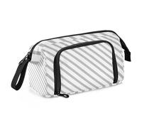 EtherSpher Astuccio a righe grigie di grande capacità con scomparto per uomo Elementary estuche para lapuces