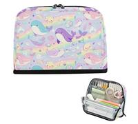 EtherSpher Astuccio per matite da sogno con animali marini colorati pastello borsa di stoccaggio verticale di grande capacità organizer leggero per le donne scuola preppy estuche de lápices para ninos