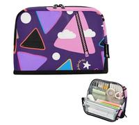 EtherSpher Astuccio per matite triangolari rosa-viola di grande capacità borse per il trucco con cerniera astuccio per matite per adolescenti liceo cartuchera escolar para ninos