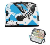 EtherSpher Astuccio portapenne blu e nero con colombe della pace grande capacità astuccio grande organizer da scrivania per studenti universitari forniture scolastiche preppy lapicera para ninas