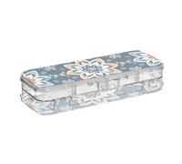 EtherSpher Astuccio rigido a doppio strato per matite con motivo mandala, per cancelleria, con coperchio