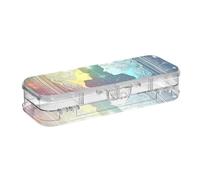 EtherSpher Astuccio trasparente per matite colorate con ritratti astrologici, in plastica, a doppio strato, trasparente, per creazioni artistiche, con chiusura a scatto e coperchio