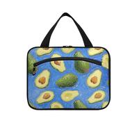 EtherSpher Avocado Fruit Blue Art Painting appeso grande borsa da toilette da viaggio appesa con gancio, borse per il trucco compatte di design per accessori da viaggio per le donne che viaggiano