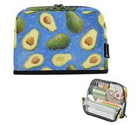 EtherSpher Avocado Frutta Blu Arte Pittura Matita Caso Grande Capacità Make Up Bag Sacchetto di Cancelleria Con Cerniera per Ragazzi Fornitura Scuola estuches de maquillaje para mujer