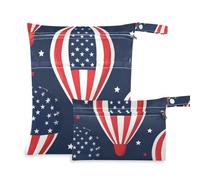 EtherSpher Balloon Flag Elements Blue Independence Day borsa con cerniera per bagnato 2 Pack borsa bagnata per costume da bagno con manici per yoga, palestra