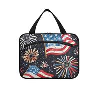 EtherSpher Bandiera americana Fuochi d'artificio Acquerelli 4 ° luglio borsa da viaggio borsa cosmetica da viaggio con gancio, designer borsa essenziale per le signore hotel cartera para maquillaje L