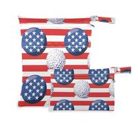 EtherSpher Bandiera Golfs 4 luglio Independence Day impermeabile piccole borse asciutte 2 confezioni essenziali da viaggio per bambino con manici per yoga, asilo nido