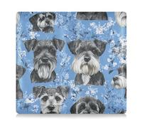 EtherSpher Beauty Miniature Schnauzer Dogs Blue PU Leather Car Registration and Insurance Card Holder Prefect Car Essentials Wallet per documenti, carte, patente