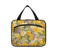 EtherSpher Beauty Spring Borsa da toilette da viaggio da appendere con fiore colorato per le donne con gancio, borsa per il trucco lavabile di grande capacità per gli uomini toilette maletín para