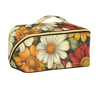 EtherSpher Beauty Spring - Borsa per cosmetici con motivo floreale colorato, con divisori e cerniera, per donne, accessori da viaggio