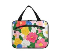 EtherSpher Beauty Spring Colorful Flower appeso viaggio make up borse donna con gancio, designer compatto articoli da toeletta organizzatore per elementi essenziali per le donne hotel bolsos para