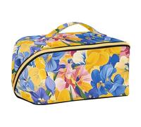 EtherSpher Beauty Spring Colorful Flower Progettato Borse Cosmetici con divisori Elegante Toiletry Bag Per Le Donne Travel-Size Accessori