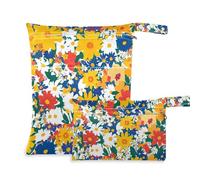 EtherSpher Beauty Spring Flowers Colorful Vivid borsa impermeabile per pannolini, confezione da 2 elementi essenziali da viaggio per bambino con manici per yoga, viaggio
