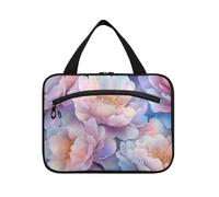 EtherSpher Beauty Spring Flowers Hanging borsa da toilette da viaggio per le donne con gancio, borsa carina designer per il trucco per il viaggio essenziale bagno bolso para maquillaje L, fiori di