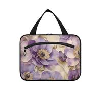 EtherSpher Beauty Spring Flowers South Dakota Pasque Flower appeso trucco custodia da viaggio con gancio, necessità di design caso trucco per accessori must haves lavoro bolsas para maquillaje de