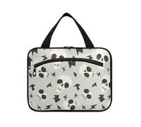 EtherSpher Beige Cartoon Scheletri appesi grande appeso viaggio borsa da toilette con gancio, designer borse pieghevoli per gli uomini per accessori must haves vacanza bolso para maquillaje de mujer L