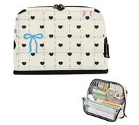 EtherSpher Bella Blu e Rosa Amore Plaid Matita Caso di Grande Capacità Penna Caso Organizzatore di Immagazzinaggio Organizzatore per Ragazze Teen Scuola bolsas para herramienta