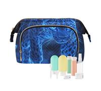 EtherSpher Bella borsa cosmetica blu leopardata Essentials Hanging Cosmetic Bag Makeup Period Bag per trucco da viaggio, bellissimo leopardo blu, 1 size