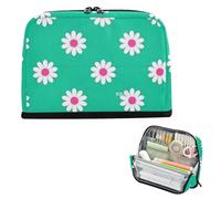 EtherSpher Bella Daisy Floreale Teal Bianco Portamatite Grande Capacità Borsa Cosmetica Con Cerniera Organizzatore di Cancelleria per Teen Boys Preppy School bolsa para herramientas