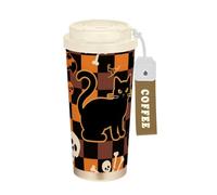 EtherSpher Bicchieri da caffè da viaggio in acciaio inox con coperchio progettato per andare tazze per caffè caldo e freddo, 500 ml, a prova di perdite