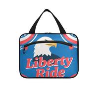 EtherSpher Bird 4th Of July Independence Day Liberty Ride Blu Rosso appeso borsa da toilette per gli uomini che viaggiano con gancio, borsa kit impermeabile di design per le signore palestra estuche