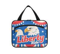 EtherSpher Bird 4th Of July Independence Day Liberty Ride Blu Rosso appeso da viaggio da appendere con gancio, borsa da toilette essenziale di design per i viaggiatori hotel estuche de maquillaje para