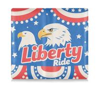 EtherSpher Bird 4th Of July Independence Day Liberty Ride Blu Rosso Premium Pelle Toursuit auto immatricolazione e assicurazione titolare portafoglio accessori custodia per ID, patente di guida