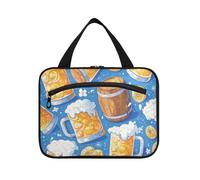 EtherSpher Birra Mug Birre Festival Blu appeso borsa da viaggio con gancio, designer kit impermeabile borsa per gli uomini per papà palestra bolsas para maquillaje de mujer L, birra boccale birre