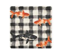 EtherSpher Black Cod Buffalo Check Cosmetic Bag Panno Protettivo Viaggio Toiletry Organizer Wrap 21.7 X 21.7 Wrapper Per Organizzazione, Buffalo di merluzzo nero a quadri, 21.7x21.7in