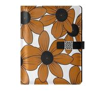 EtherSpher Black-eyed Susan Simple Line Art Valentinesnes Caffè in pelle foderato composizione notebook notebook portatile regola universitaria per la pianificazione 6.7x9.2