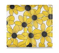 EtherSpher Black eyed Susan Simple Line Art Valentinesnes Premium Leather Car assicurazione e carta di registrazione titolare Documenti Portafoglio per documenti essenziali, patente di guida, carte