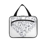 EtherSpher Black Note Love appeso borse da viaggio per le donne con gancio, accessori di design borsa con scomparti per mamma viaggio kit de para mujer L, Nota nera Amore, Large