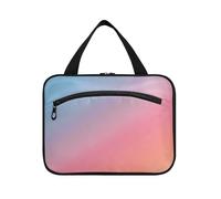 EtherSpher Blu-arancio Gradiente appeso trucco borsa viaggio con gancio, designer carino medicina borsa per le donne deve viaggiare bolso viajero para mujer L, Gradiente blu-arancio, Large