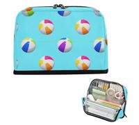 EtherSpher Blu Beach Ball Summer Pencil Box Grande Capacità Verticale Sacchetto di Immagazzinaggio Ad Alta Capacità Caso Matita Titolare per Teen Boys Grade School Supplies cartucheras escolares para