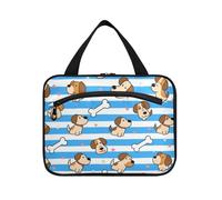 EtherSpher Blu Bianco A Righe Cane Osso Appeso Viaggio Borse da toilette per le donne con gancio, designer kit portatile borsa per gli elementi essenziali per le donne vacanza envase para profumo de L