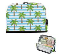 EtherSpher Blu Bianco A Righe Di Cocco Palm Matita Holder Grande Capacità Sacchetto di Trucco Leggero Multiuso Borsa per Gli Uomini Scuola Must Haves bolsa para lapices