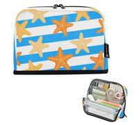 EtherSpher Blu Bianco A Righe Mare Stella Marina Matita Box Grande Capacità Borse Della Penna Con Slot Organizer Box per Studente Scuola estuches para el colegio