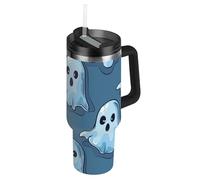 EtherSpher Blu carino vuoto riutilizzabile bambini bottiglia d'acqua per la scuola con coperchio e cannuccia set di tazze decorative per casa, ufficio o auto Vaso de aluminio para agua 1180 ml