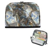 EtherSpher Blu e Oro Cool Riding Lady Warrior Astucci di Grande Capacità Penna Caso Leggero Cancelleria Penna Borsa per Ragazzi Elementary cartuchera para ninas