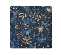 EtherSpher Blu e Oro Foglie Di Natale Borse Da Viaggio Panno Lente Della Macchina Fotografica Borsa Da Viaggio Protettiva Organizer Wrap 21.7 X 21.7 Wrapper Trucco Per Le Donne, Foglie di Natale blu e