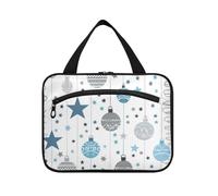 EtherSpher Blu Grigio Natale Star Ball appeso borsa da viaggio per gli uomini con gancio, designer borsa per la cura della pelle portatile per viaggio essenziali crociere bolsa de maquillaje para