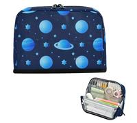 EtherSpher Blue Cosmic Planet Astuccio per il trasporto di matite di grande capacità per il trucco con slot organizer da scrivania per uomo forniture scolastiche cartuchera para lapices nina grandes