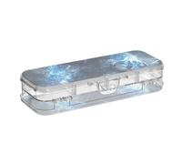 EtherSpher Blue Flash Tech Ape Warrior - Portapenne in plastica trasparente, a doppio strato, per bambini, con coperchio
