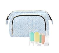 EtherSpher Blue Fresh Flowers Toiletry Bags Portable Large Cosmetic Bag Makeup Period Bag per trucco cosmetico, Fiori freschi blu, 1 size