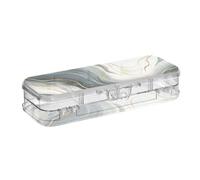 EtherSpher Blue Golden Lines Marble Designed Plastic Pencil Box 2 Layer Hard Boxes Penne Caso per i bambini con coperchio