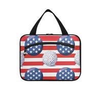 EtherSpher Blue Golfs 4 luglio Independence Day appeso borsa da barba per gli uomini viaggiano con gancio, designer borsa medicina portatile per accessori must haves viaggio estuche para brochas