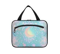 EtherSpher Blue-rosa Tarocchi Astrologia appeso borse da toilette da viaggio con gancio, designer borsa essenziale articoli da toeletta per viaggiatore palestra kit de para mujer L, Astrologia dei