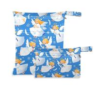 EtherSpher Blue Snow Angel, borsa lavabile per bagnata, confezione da 2 sacchetti bagnati per costume da bagno con manici per viaggi, pannolini per bambini
