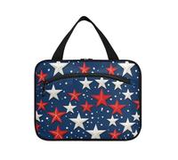 EtherSpher Blue Stars 4 ° luglio Independence Day appeso borsa da toilette per gli uomini che viaggiano con gancio, designer necessità trucco caso per il viaggio deve zaino in spalla bolsa de