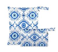 EtherSpher Blue Traditional Evil Eye - Borsa per pannolini lavabile per bambini, confezione da 2, per costume da bagno con manici per asilo nido, piscina